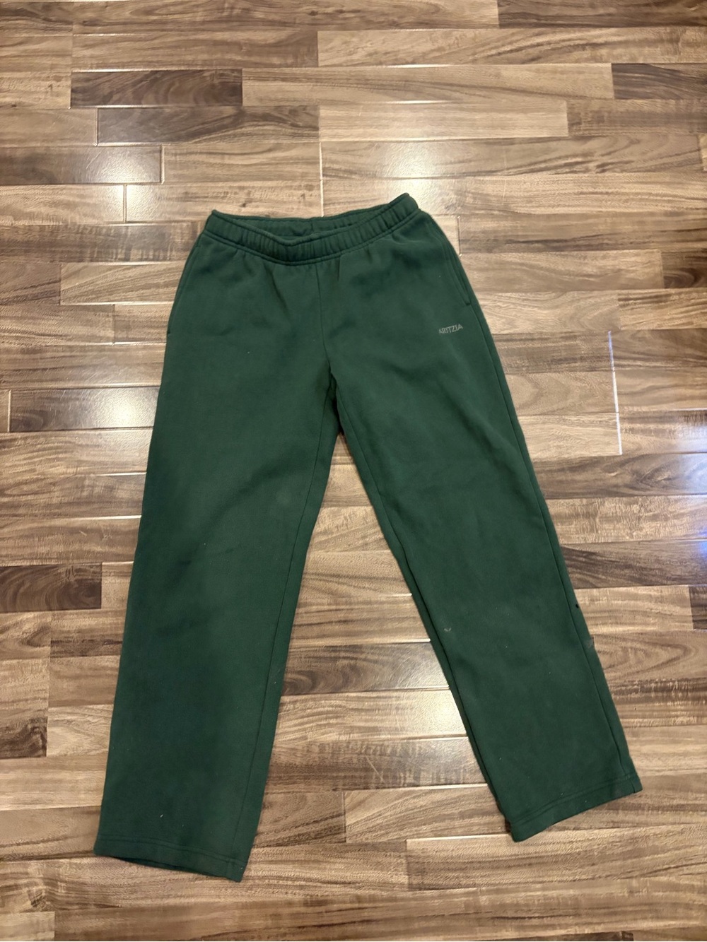 Aritzia Dark Green Fleece Joggers